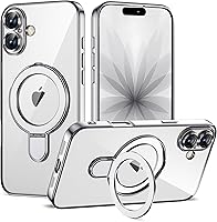 Vista 128 de Funda compatible con iPhone 12 con soporte de anillo magnético invisible [compatible con Mag-Safe] [Protector completo de lente de cámara] Funda