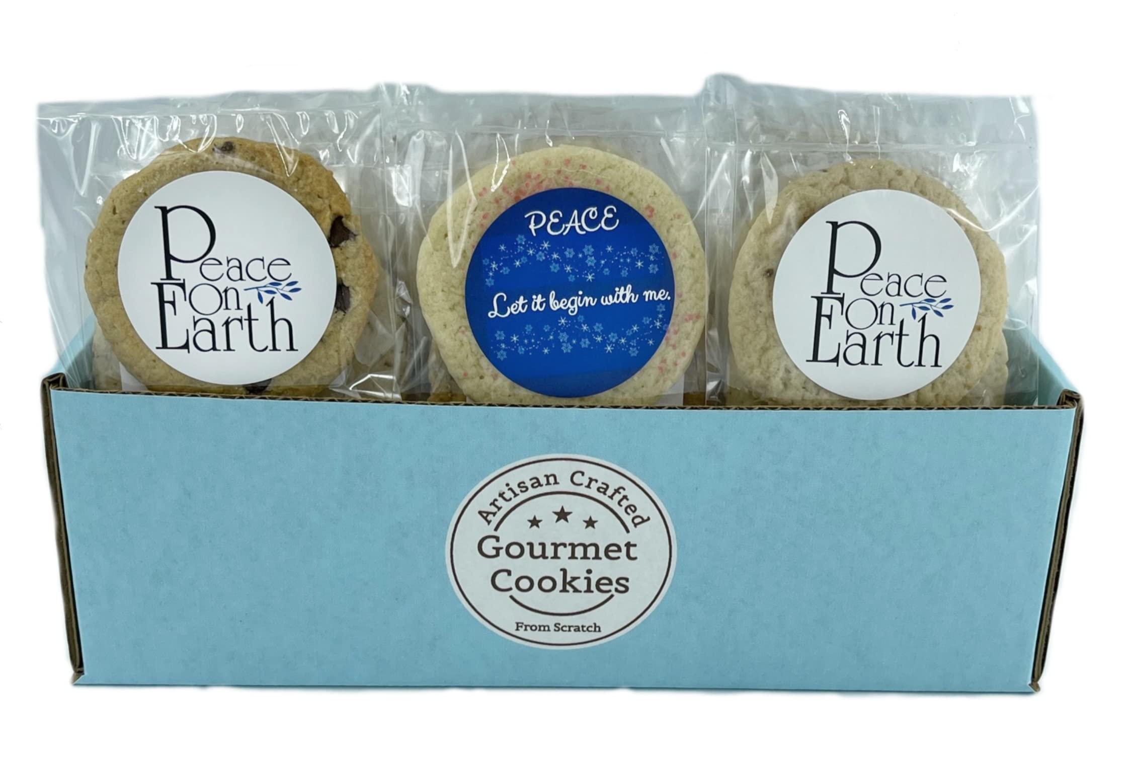 The Providence Cookie Company llcINDIVIDUALLY WRAPPED PEACE ON EARTH COOKIE GIFT ASSORTMENT Choose 6, 12, 24, 36, 48 or 60 Cookies (6 Cookies)