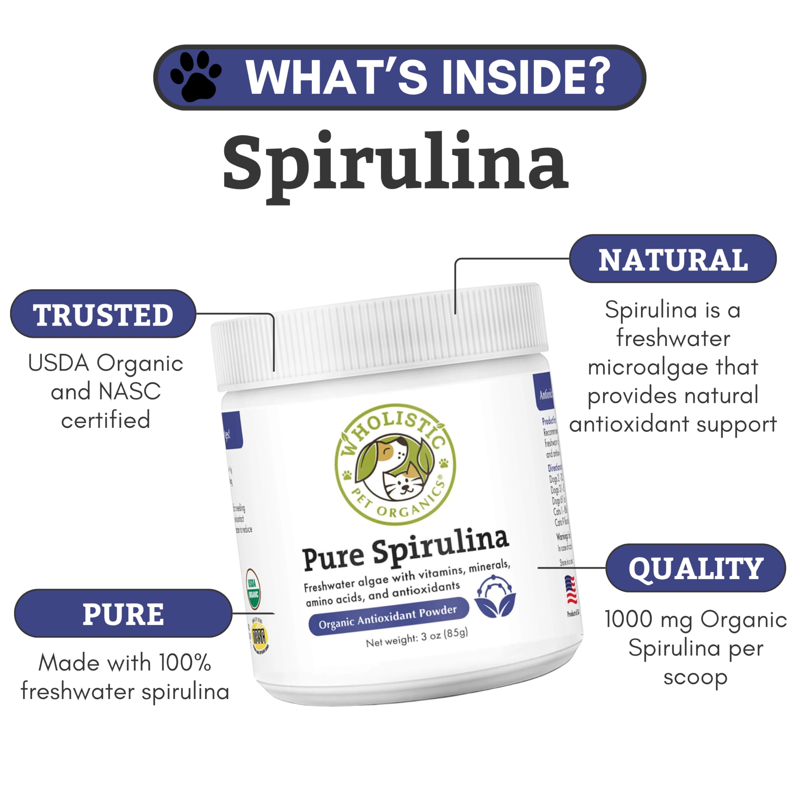 Organic Spirulina Powder for Dogs and Cats, 85 Scoops — Amazon image 3