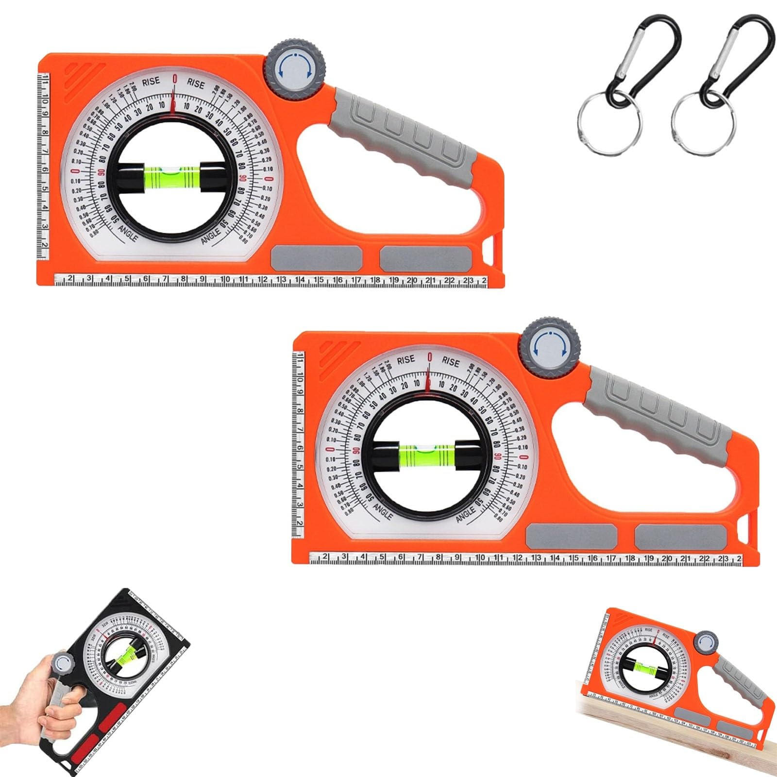 Emboadlie Portable Mechanical Inclinometer, Engineering Inclinometer, High-Precision Angle Finder with Rotary Scale & Level Vial, for Construction Household Industrial
