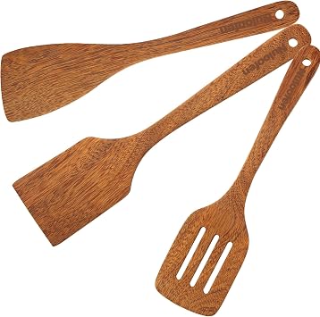 3Pcs Wooden Spatula Set, Kitchen Utensils, Spatula Set for Nonstick Cookware, Fried Spatula Cooking Utensils Kitchen Gadgets,Long Handle Spatulas for Cooking, Frying, Baking,Kitchen Gift