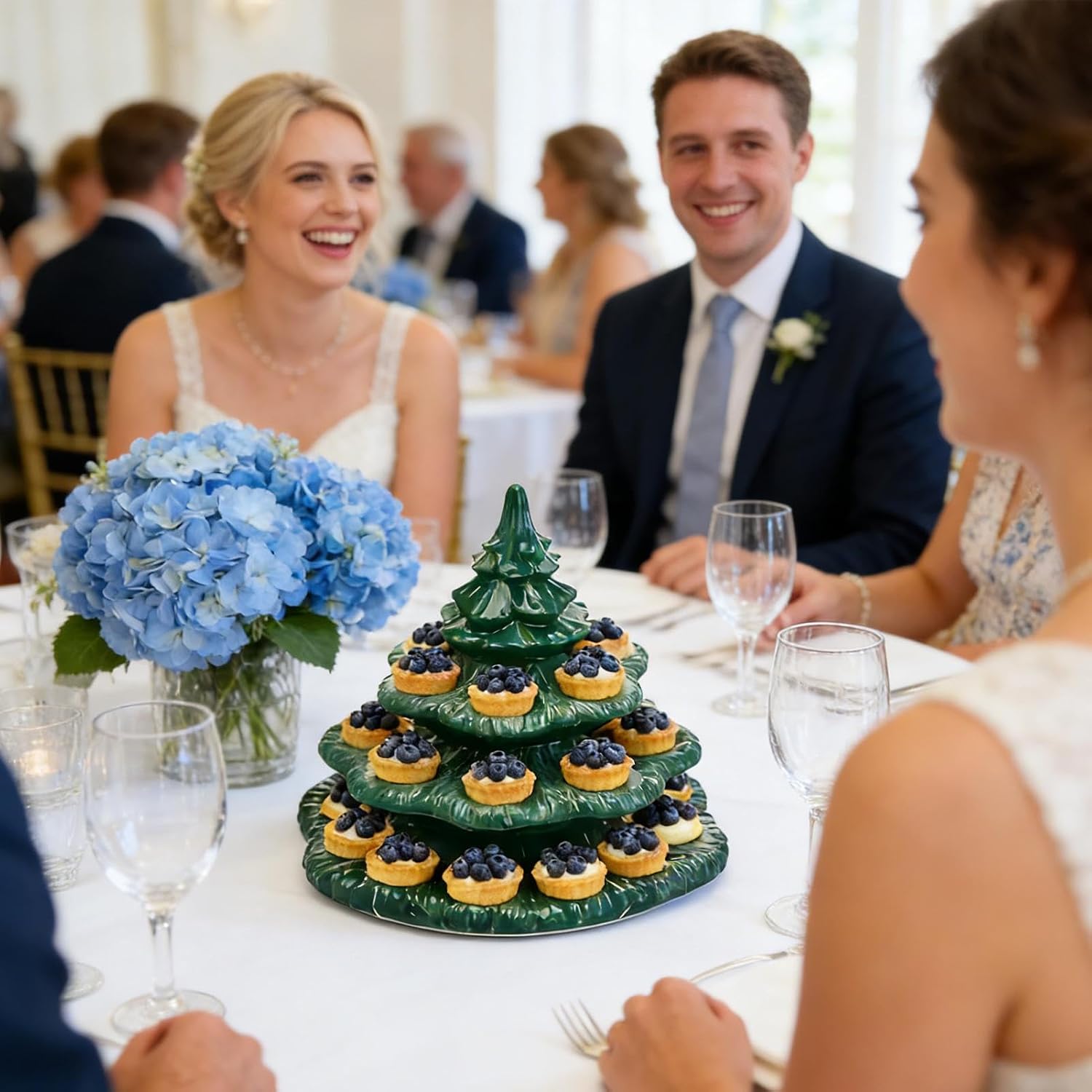 Deviled Egg Platter | 4 Layer Christmas Tree Shaped Tableware - 26 Hole Appetizer Holder,for Holiday Gatherings Easter Wedding Barbecue Outdoor Parties Picnic
