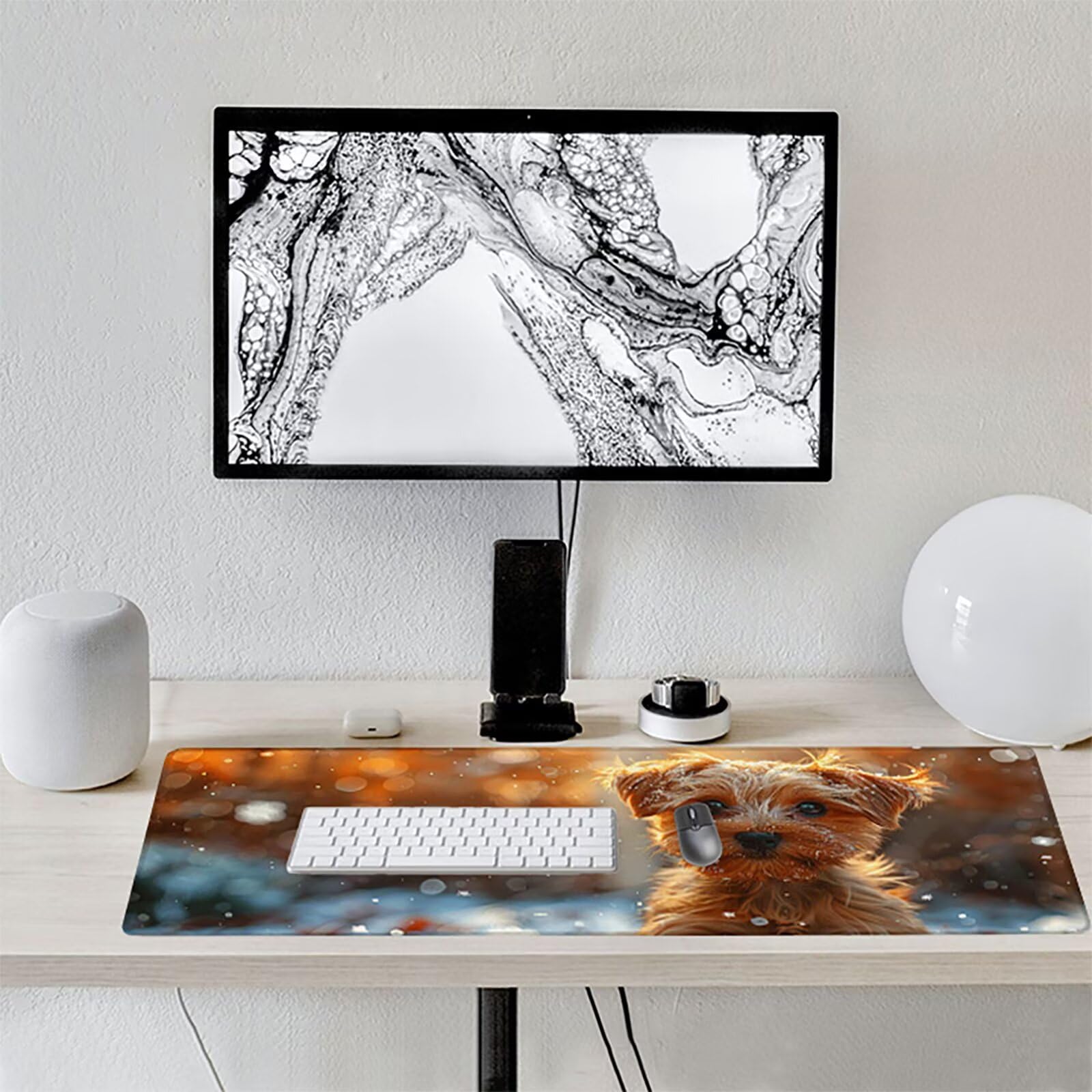 Perro Alfombrilla Ratón Gaming XXL 1500 x 800 mm, Alfombrilla Gaming Amarillo Mousepad con Base de Goma Antideslizante, Impermeable Desk Mat para Teclado y Raton, Accesorios Gaming, Regalos Q-1