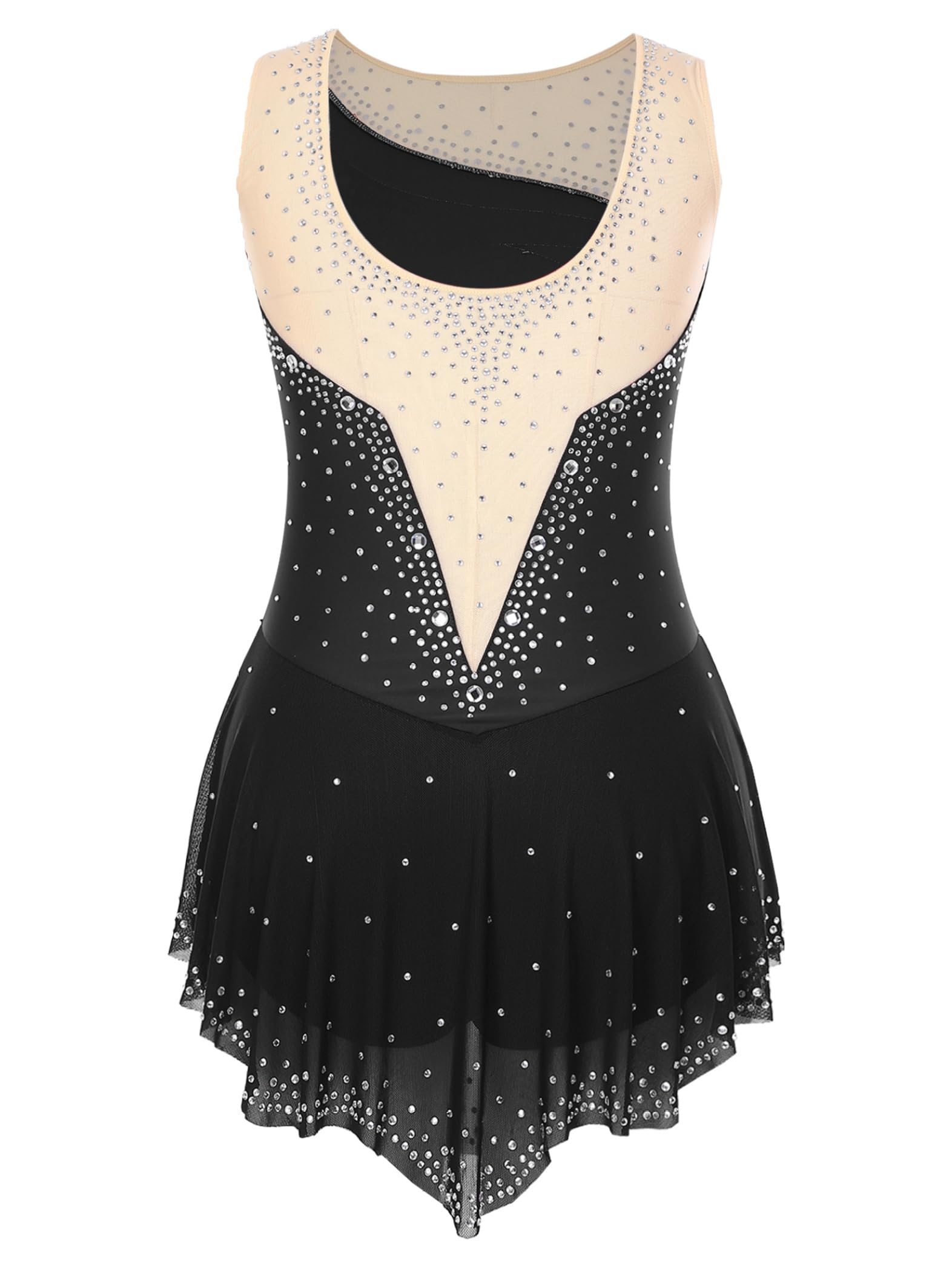 Robe Patinage Artistique Strass Justaucorps Gymnastique Danse sur Glace