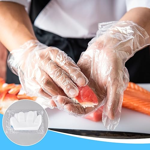 Miniatura 5 de Mifoci 10000 guantes desechables de plástico a granel de polietileno para preparación de alimentos, desechables, transparentes, seguros para