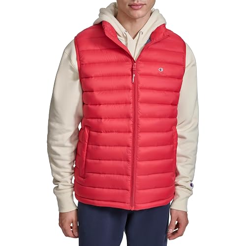 Champion Men's Packable Puffer Vest With Stand Collar