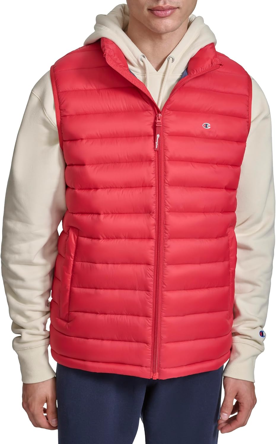 Champion mens Packable Puffer Vest With Stand Collar