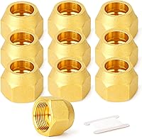 Vista 41 de GASHER 10 piezas de conector de tubo con abocinamiento SAE de latón, conector de tuerca de 1/2 pulgada para aire acondicionado, extensión de cobre