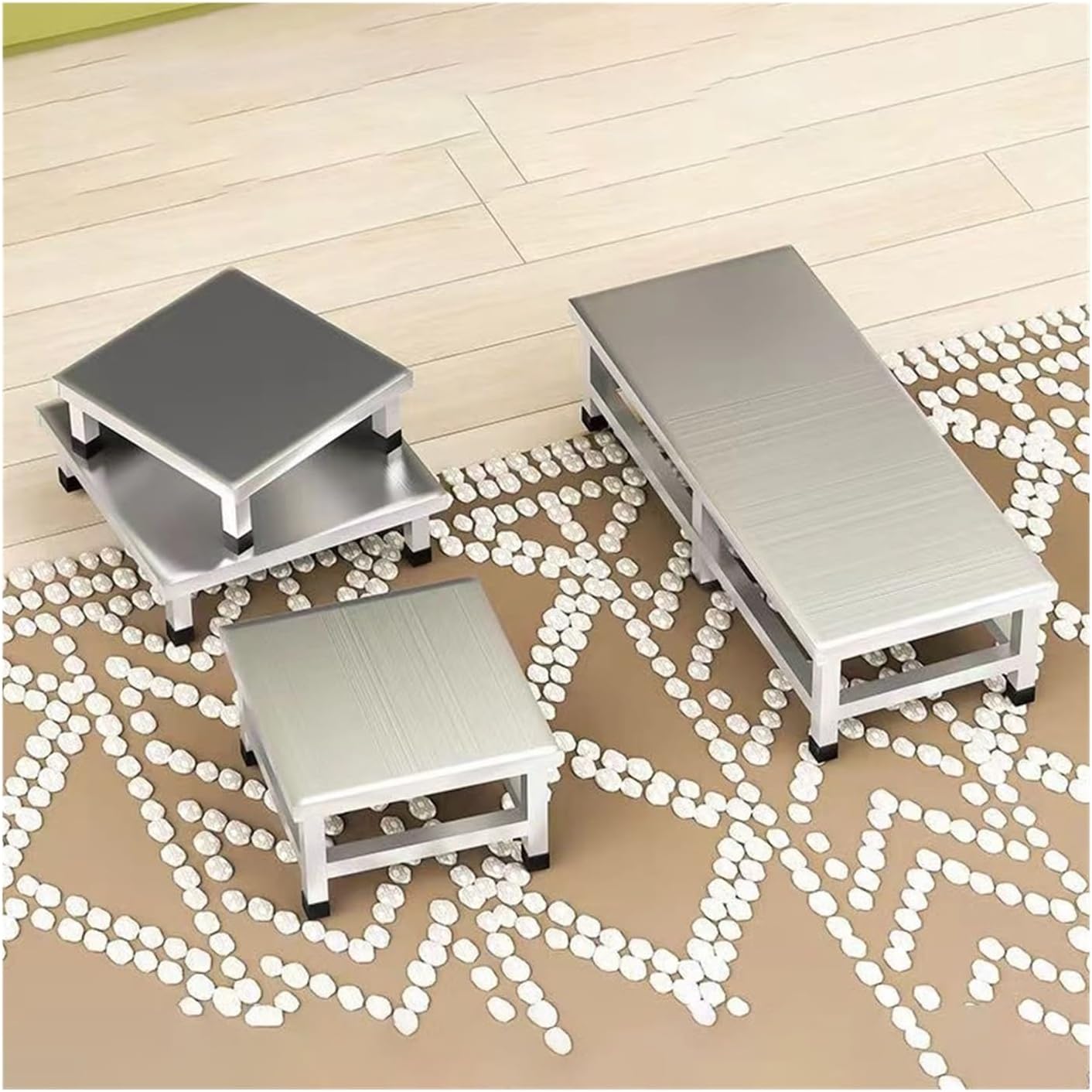 MXL&LJB Heightened Air Conditioner/Washing Machine Base, Stainless Steel Base Bracket, Ground Stand Universal Stand Base, Moisture-Proof Floor Pallets for Warehouses Garage(40x40x50cm)