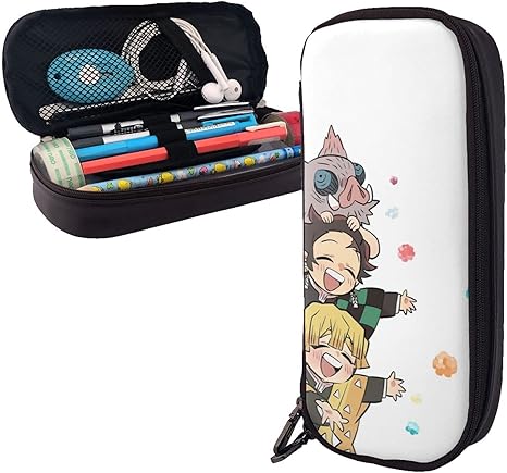 Amazon Co Jp 鬼滅の刃 本革 筆箱 ペンケース 人気 大容量 筆箱 小学生 男の子 女の子 学生 中学生 高校生 大学生 女子 男子 スクール 職場 新学期 入学ギフト 誕生日プレゼント おしゃれ Pencil Case 文房具バッグ 収納バッグ 文房具袋 軽量 筆袋 事務用品 ペン箱