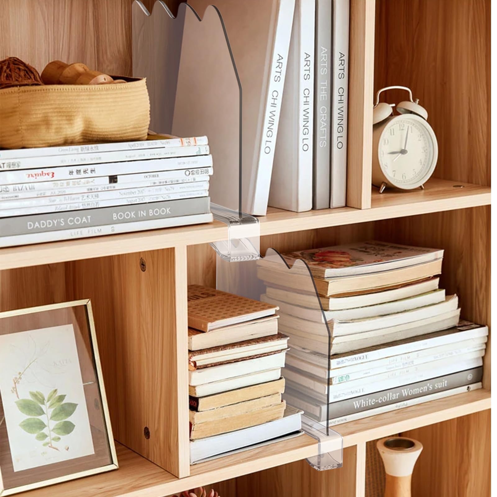 6 Séparateurs D'Étagère Acrylique Transparent 30x20 Cm – Organisateurs Réglables Pour Armoire, Cuisine, Chambre, Rangement Gain De Place