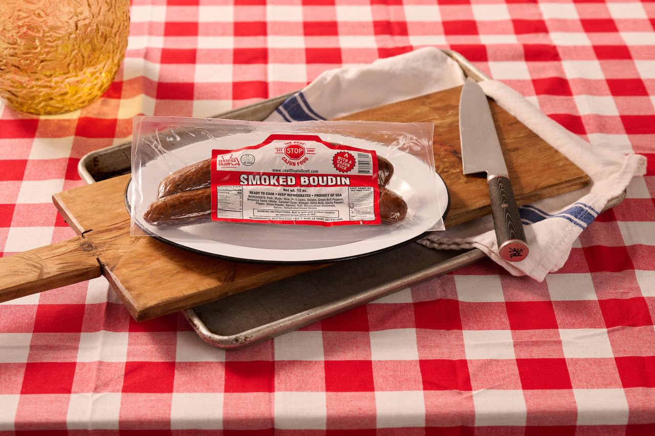 The Best Stop Smoked Boudin - 12 oz, Pack of 3 - Authentic Louisiana Cajun Sausage with Savory Smoke Flavor