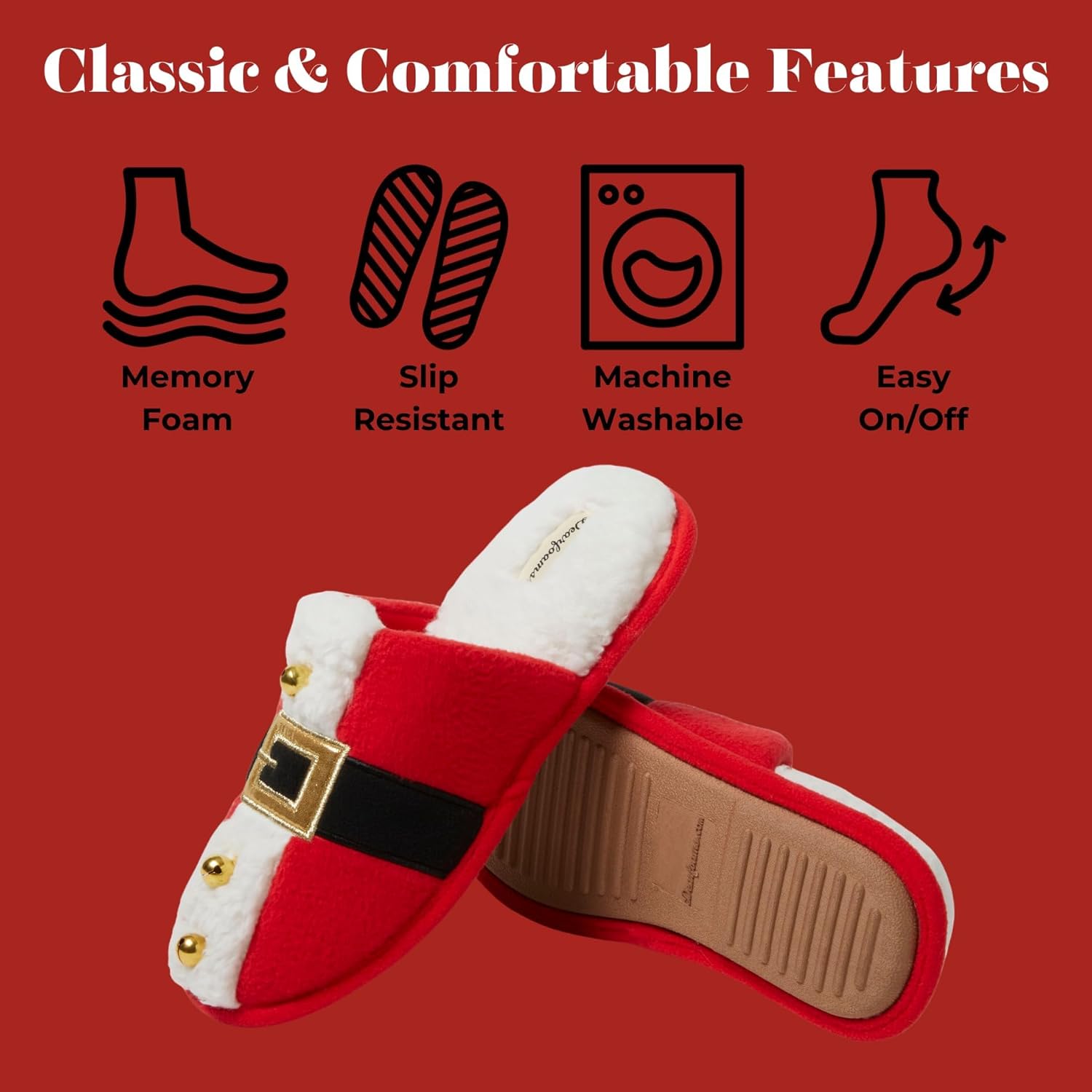 Dearfoams Women's Ugly Sweater Closed Toe Scuff Slipper - Image 5