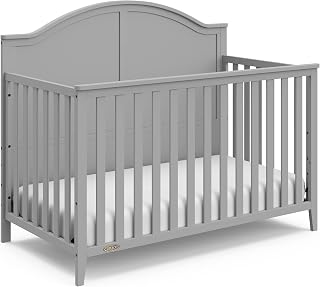 Graco Wilfred 5-in-1 Convertible Crib (Pebble Gray) – GREENGUARD Gold Certified, Converts to Toddler Bed and Full-Size Bed, Fits Standard Full-Size Crib Mattress, Adjustable Mattress Support Base
