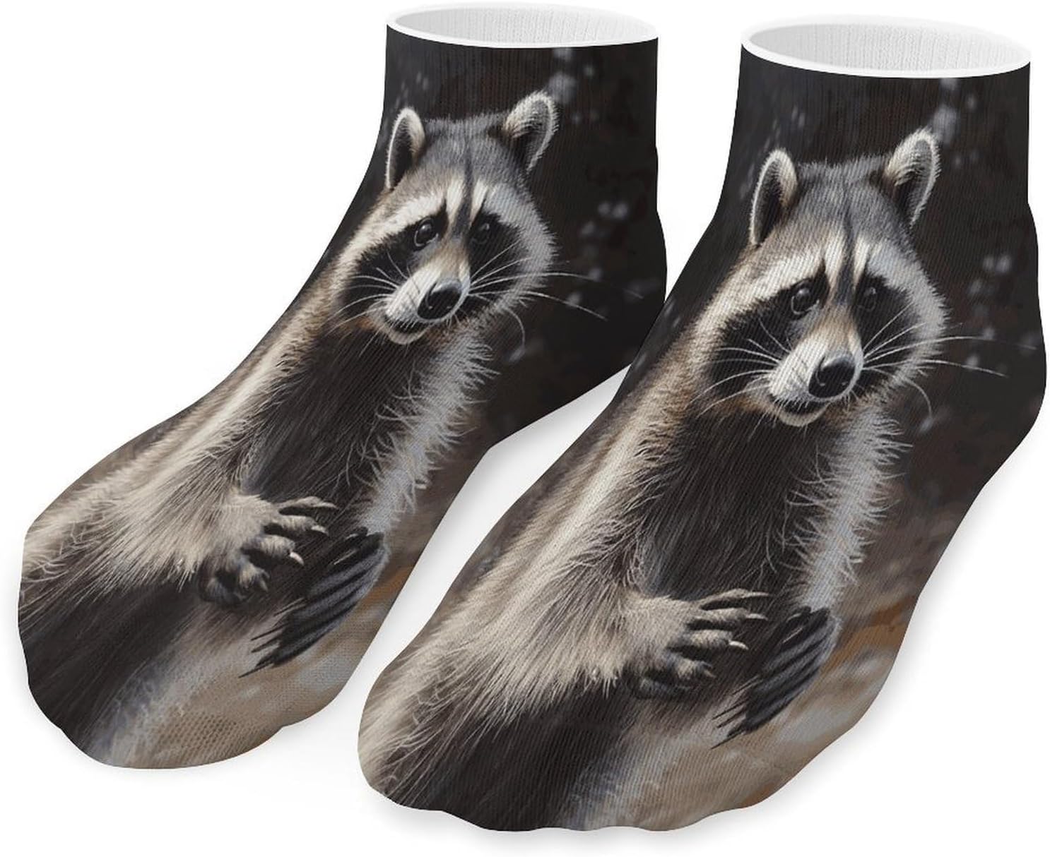 Raccoon Ankle Socks for Men Women 5 Pairs | Comfortable Casual Low Cut Socks, Lightweight No Show Breathable Athletic Socks, Soft Mini Crew Socks for All Seasons