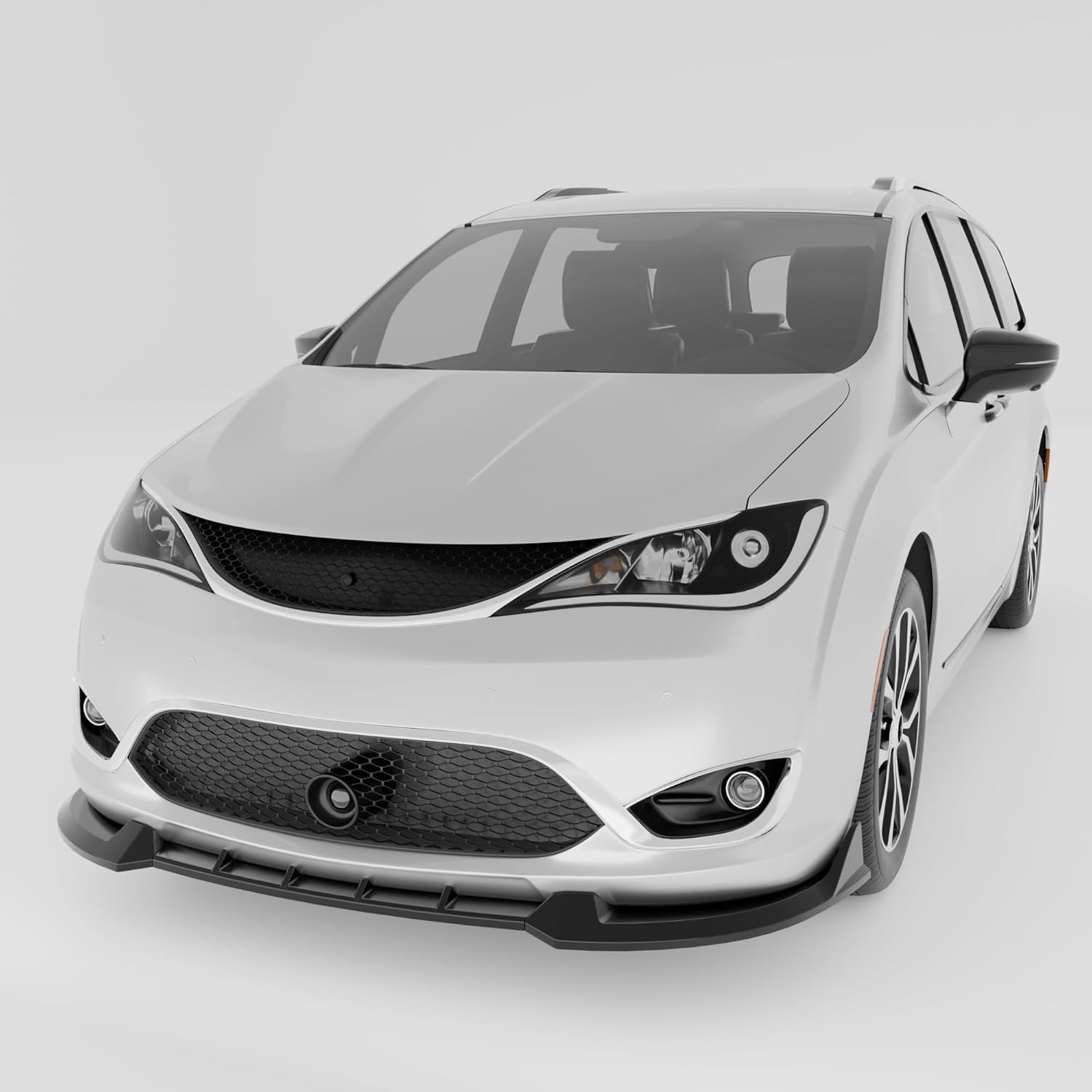 Front Bumper Lip Splitter Compatible with Chrysler Pacifica 2016-2020 Accessories Under Chin Spoiler Body Kit Add On ABS Material Gloss Black