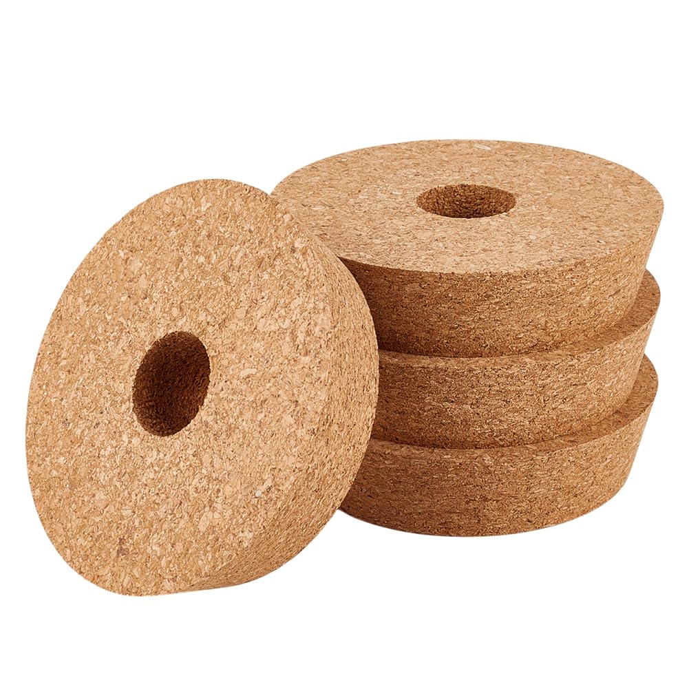 OLYCRAFT 4 Packung Korkdeckel Für Glaspflanzgefäße 10.6~12cm Hydrokulturdeckel 3cm Dicke Terrarium Korkabdeckungen Mit 3cm Loch Natürliche Korkstopfen Für Hydrokultur Pflanzenanzucht Anzuchtvasen