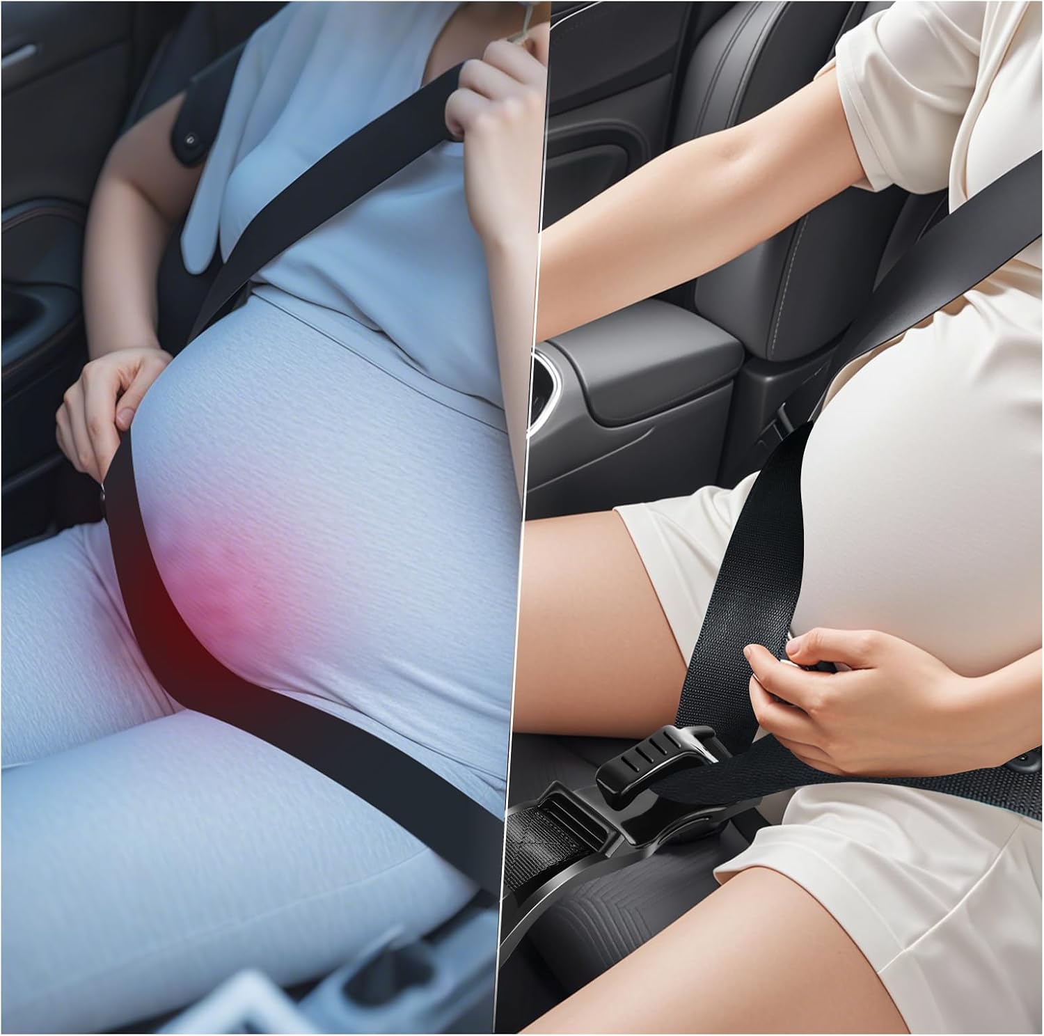 Pregnancy Seat Belt Cover for Women, Soft Seatbelt Shoulder Pad Cushion, Universal Car Seat Belt Pad, Breathable Anti-Slip Comfort Pad, Easy Install
