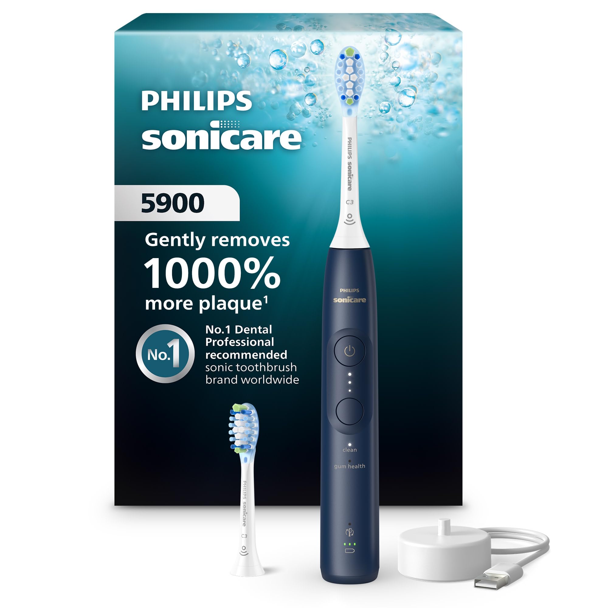 Philips Sonicare 5900 Series Electric Toothbrush - Next-Generation Sonicare Technology, Pressure Sensor, 6 Brushing Settings, SmarTimer, BrushPacer,