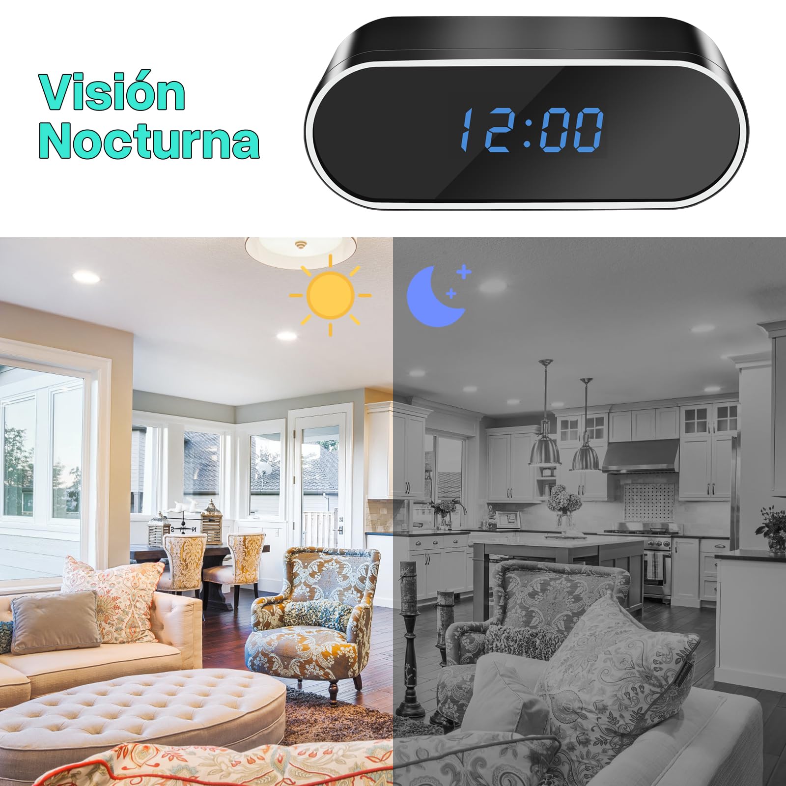 Cámara Espía Mini 2.4G/5G, Cámara Espia Oculta Camuflada HD 1080P, Micro Camara Vigilancia WiFi Interior con Visión Nocturna, Movimiento Detección, 135° Gran Angular, Spy cam Ideal para Casa/Oficina