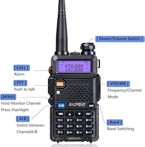 Miniatura 6 de BaoFeng Radio UV-5R 8W Radio Jamón (paquete de 6) 144-148Mhz/420-450Mhz + 1 cable de programación sin controlador TIDRADIO + 12 baterías de 1800 mAh