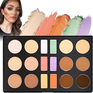 Cream Contour Concealer Palette,DE'LANCI 18 Color Contour Highlighting Makeup Palettes Kit,Contouring Pallet for Dark Circles,Redness,Natural Concealing Foundation Full Coverage,Cruelty Free