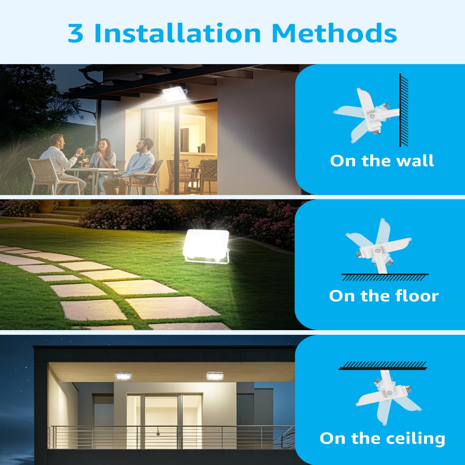 Aigostar Foco LED Exterior 30w, 2450LM Foco Proyector LED, IP65 Impermeable Luz de Seguridad, Natural 4000K Luces exterior, Para Jardín, Patio, Garaje, Paquete de 10