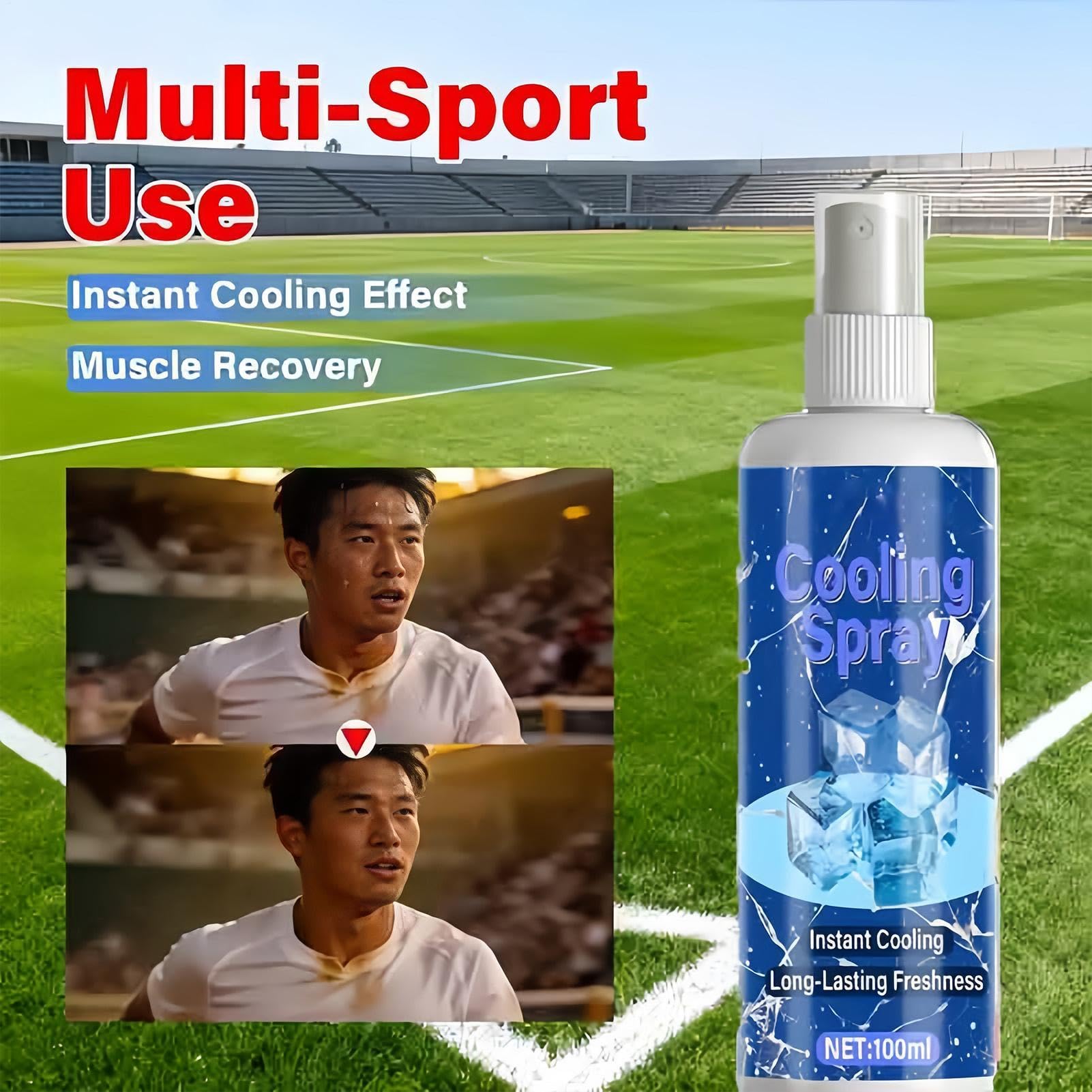 Spray Rinfrescante Per Il Corpo,100ml Freddo Istantaneo Non Untuoso Rinfrescante | Spray Per Caldo | Per Outdoor Spiaggia Piscina Picnic Escursionismo Campeggio Corsa Sport