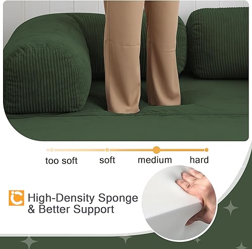 Miniatura 8 de COMAX - Sofá cama 4 en 1, sofá cama convertible plegable con reposabrazos en forma de L, funda extraíble, cama de invitados, colchón plegable que