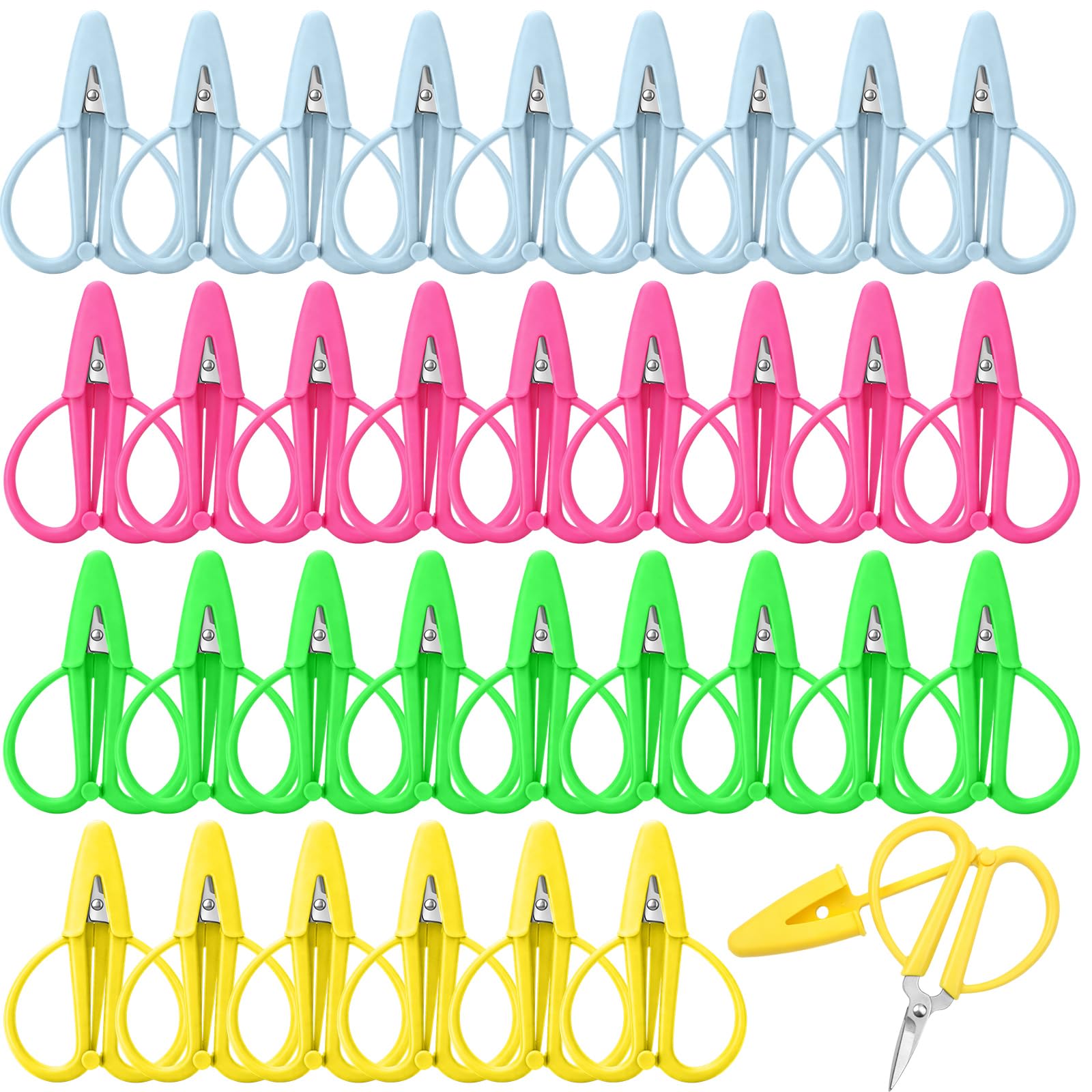 Photo 1 of Mixweer 36 Pcs Mini Scissors Thread Tiny Colorful Travel Scissors 2.56 x 1.65 Inch Back to School Sewing Small Tool Embroidery Craft Clipper with Cover (Pink,Green,Yellow,Blue)