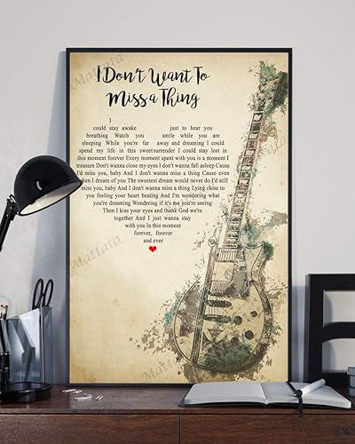 Miniatura 3 de Decoración de regalo – Póster con texto en inglés "I Don't Want to Miss a Thing" (24 x 36 pulgadas)