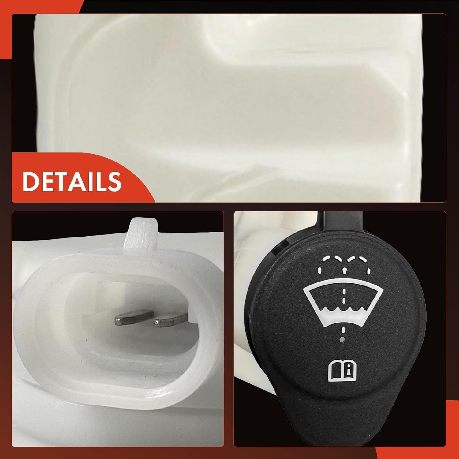 A-Premium Front Washer Fluid Reservoir Compatible with Select Chevrolet/GMC/Cadillac Models, with (Cap/Washer Pump/Hose/Filler Neck/Bracket)