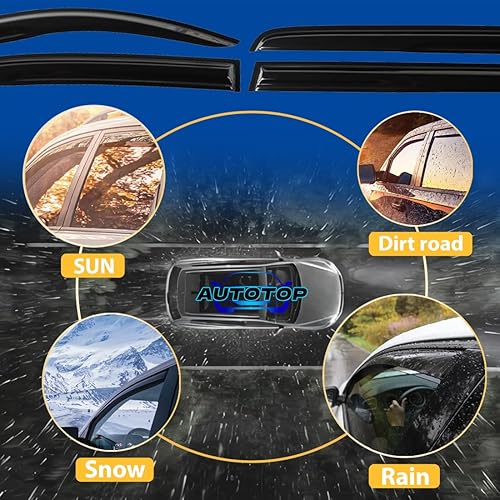 Miniatura 3 de Deflectores de ventana 4 unidades, protectores de lluvia para Toyota Camry 2012-2017