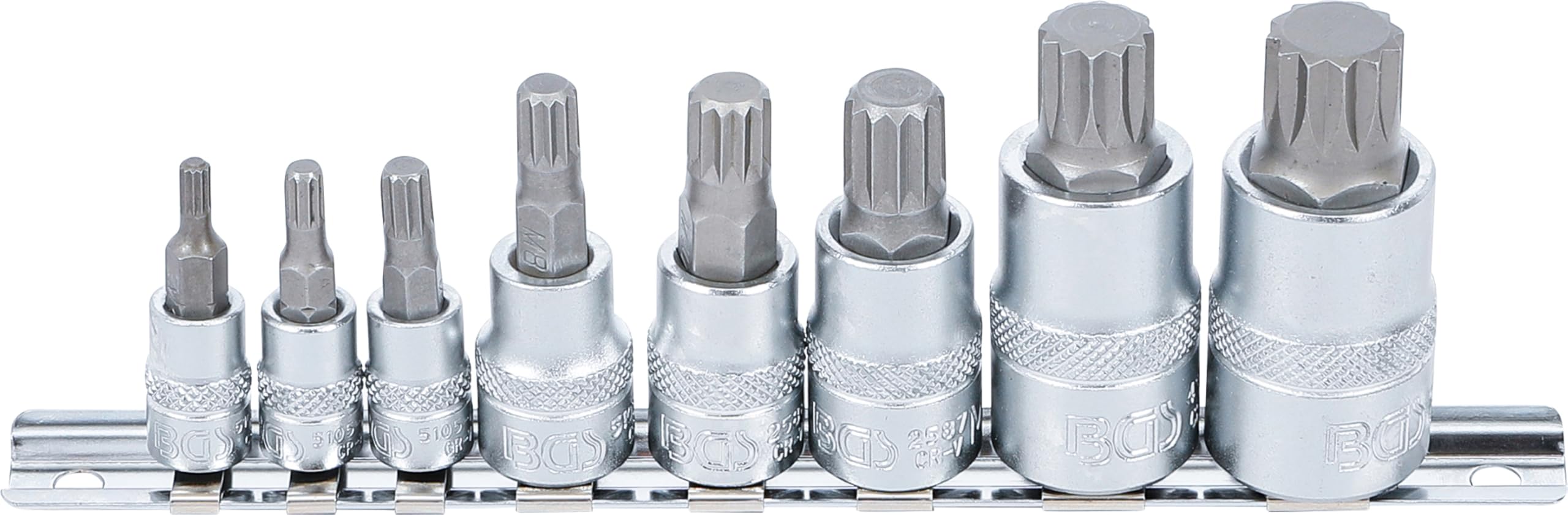 BGS 5105 | Impact Bit Socket Set | Spline (for XZN) | M4 - M16 | 8 pcs.