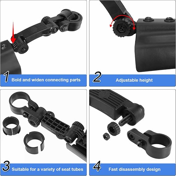 Bike Mudguard Set, Portable Adjustable Road Mountain Bike Bicycle Cycling Tires Front and Rear Mud Guard Fenders for MTB Mountain Road Bike