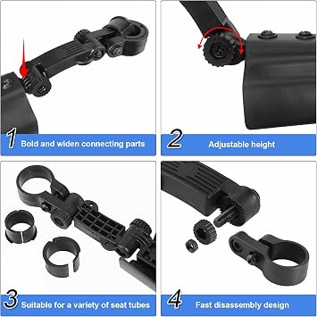 Bike Mudguard Set, Portable Adjustable Road Mountain Bike Bicycle Cycling Tires Front and Rear Mud Guard Fenders for MTB Mountain Road Bike