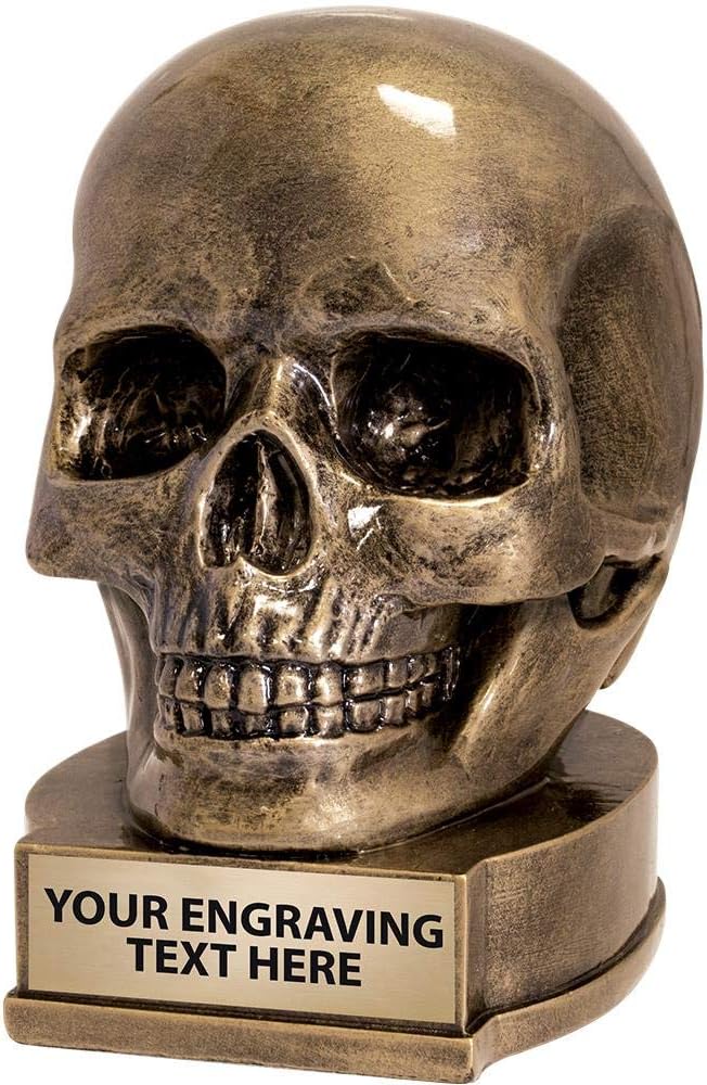 Crown Awards 4.25" Halloween Skull Sculpture Trophy with Custom Engraving Prime