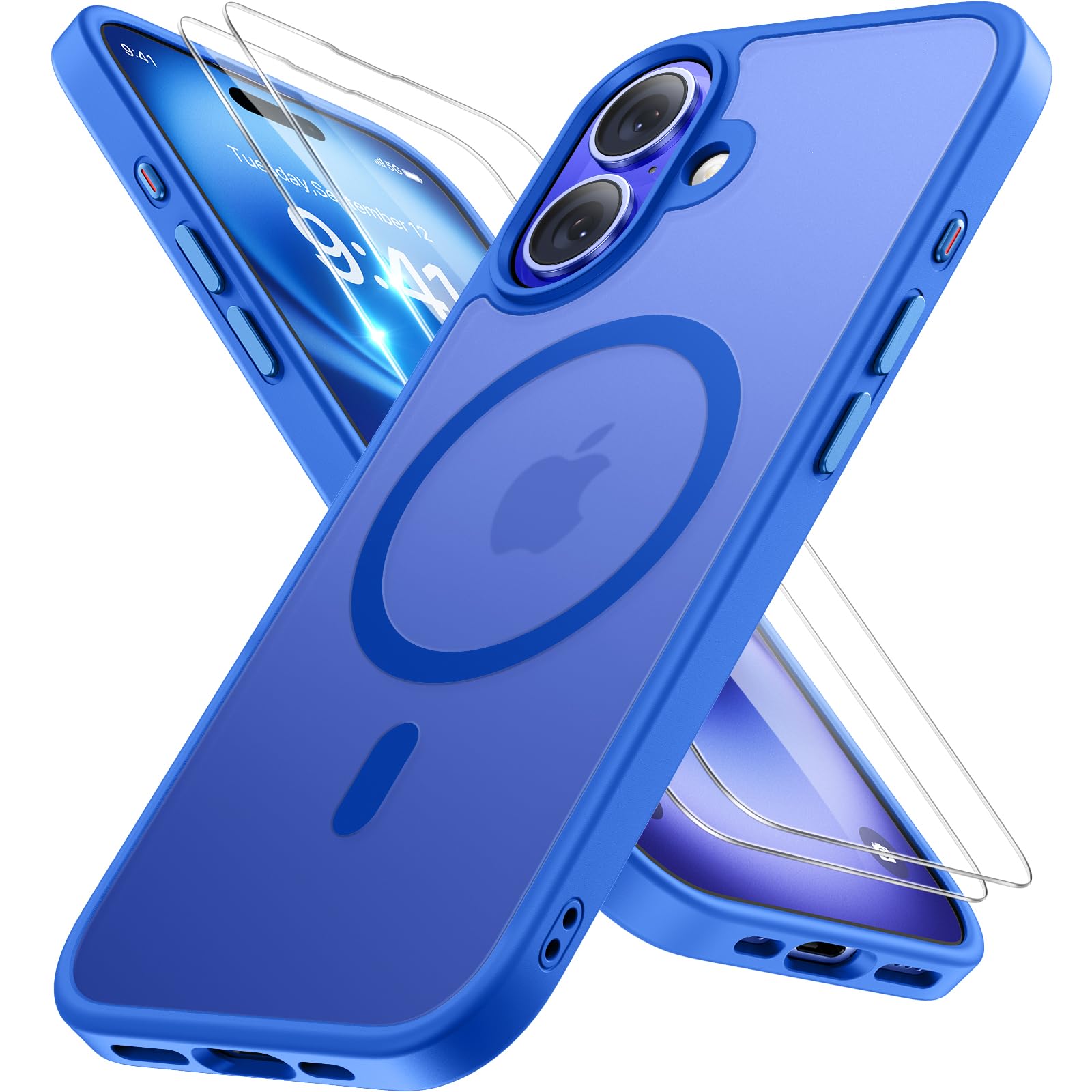Miracase for iPhone 17 Pro Max Case with MagSafe [with 9H+Screen Protector] Military-Grade Protection Shockproof Scratch-Resistant with Velvet Touch for iPhone 17 Pro Max Cover 6.9", Matte-Deep-Blue — view 72