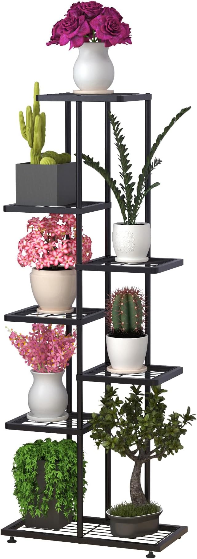 PSHUN RIGH Multipurpose Plant Stand with Potted Plant