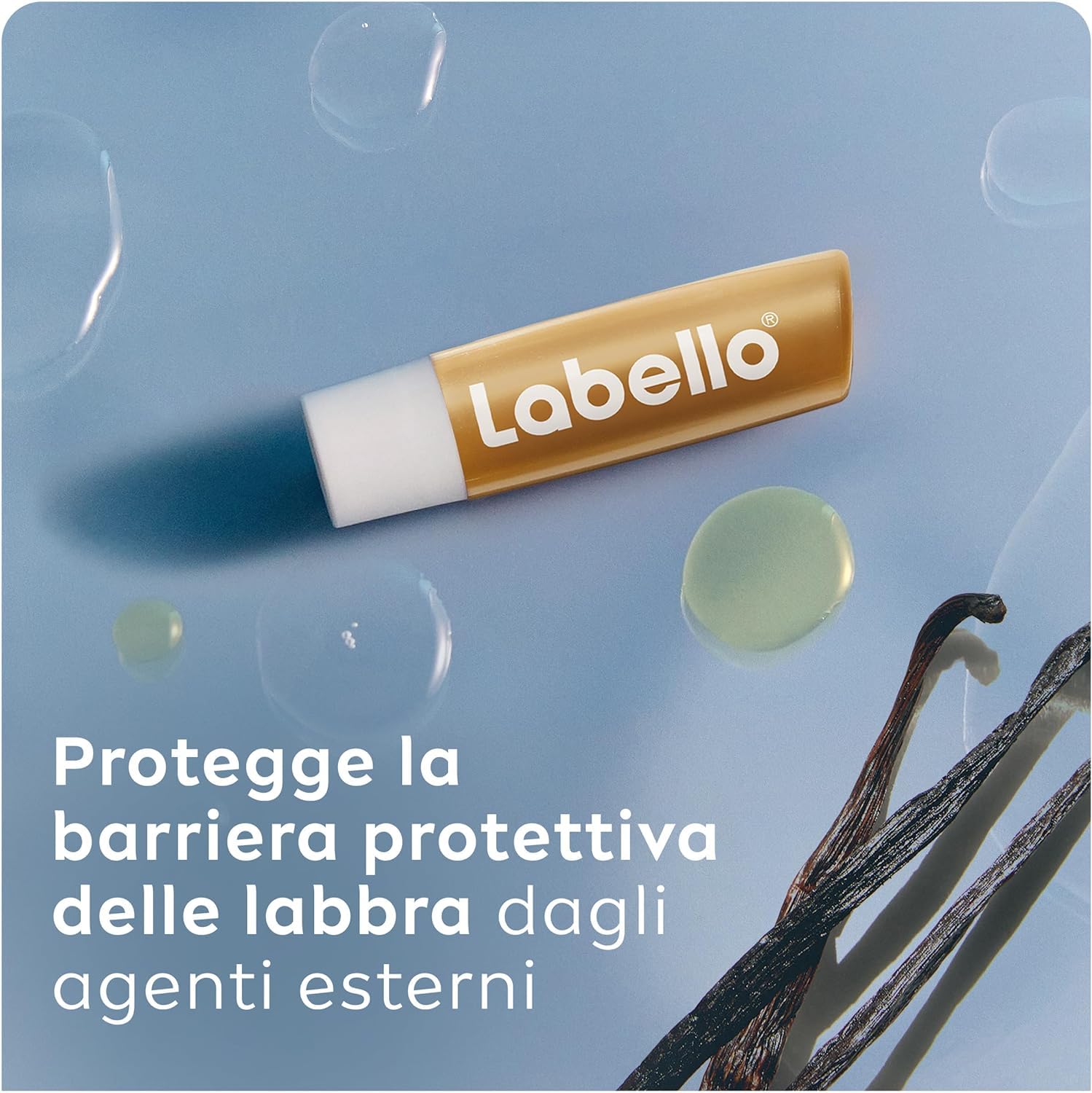 Labello Vanilla Buttercream 4.8 g, Burrocacao labbra con profumazione alla vaniglia, Balsamo labbra con oli naturali e senza oli minerali, Lip balm morbido e idratante per 24 ore