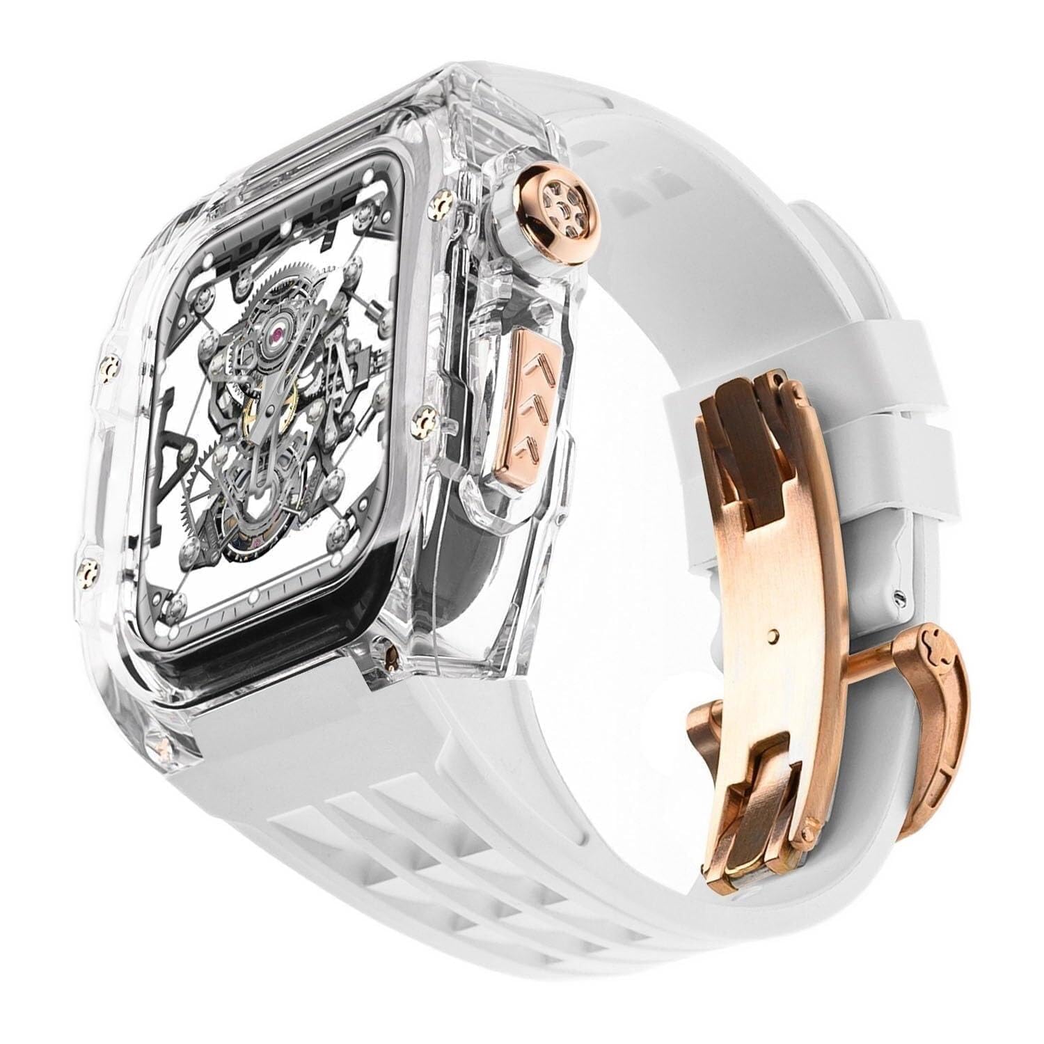 Kit de modification Apple Watch boîtier transparent Glacier bracelet caoutchouc RM - 7