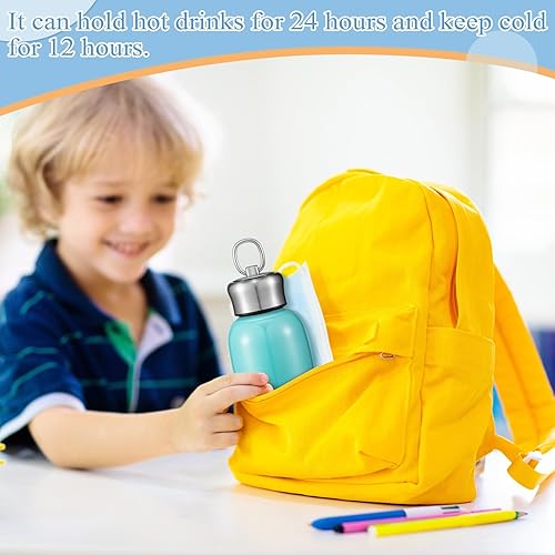 Miniatura 5 de Maxcheck 5 botellas de agua pequeñas de acero inoxidable de 7 onzas, mini taza térmica portátil con aislamiento al vacío, mini vaso de acero