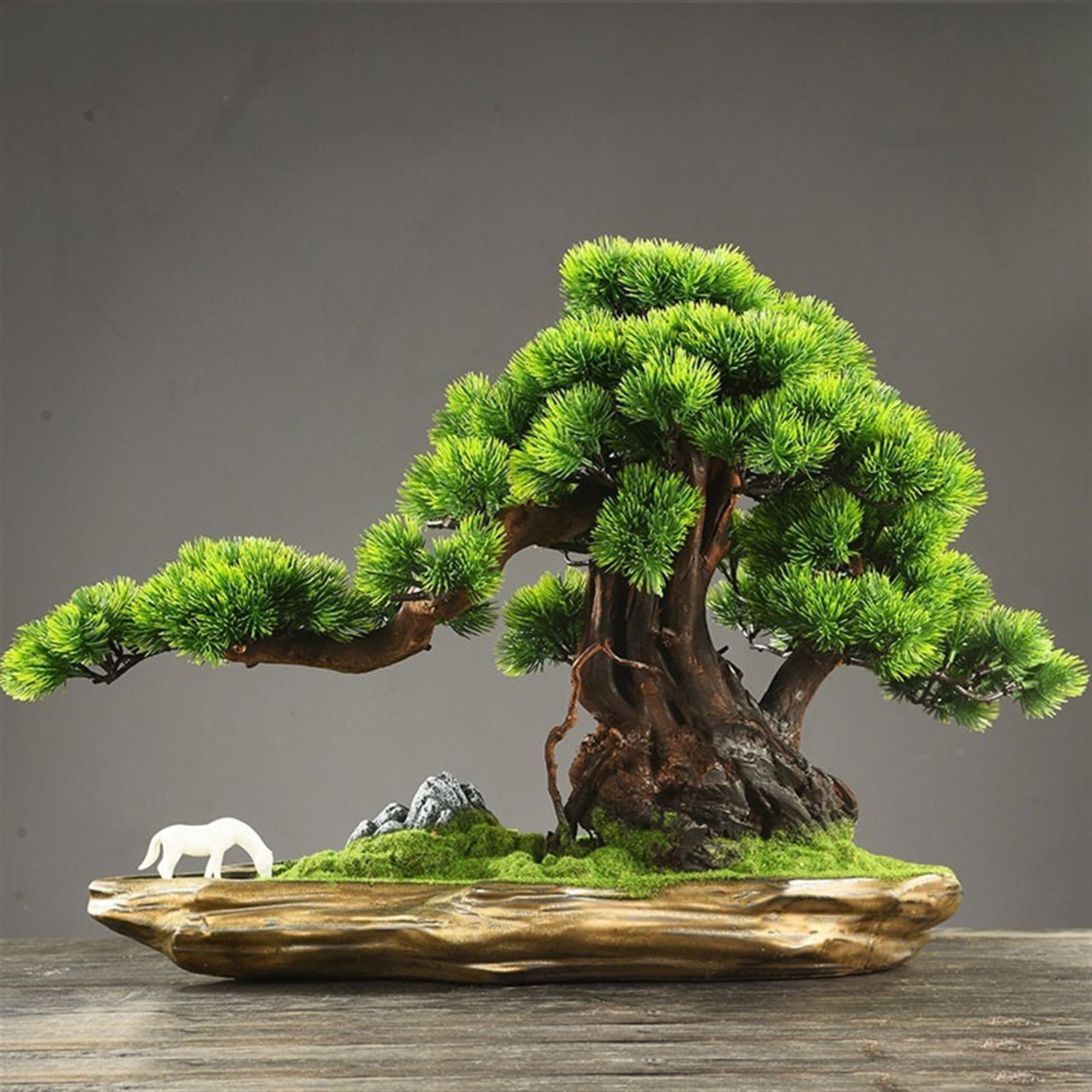 Simulazione di Bonsai Artificiale, Pianta Ornamentale per Soggiorno, Ingresso, Ufficio, Decorazioni, Verde, Piante in Vaso, Ornamenti Bonsai Artificiali, Bonsai Finti