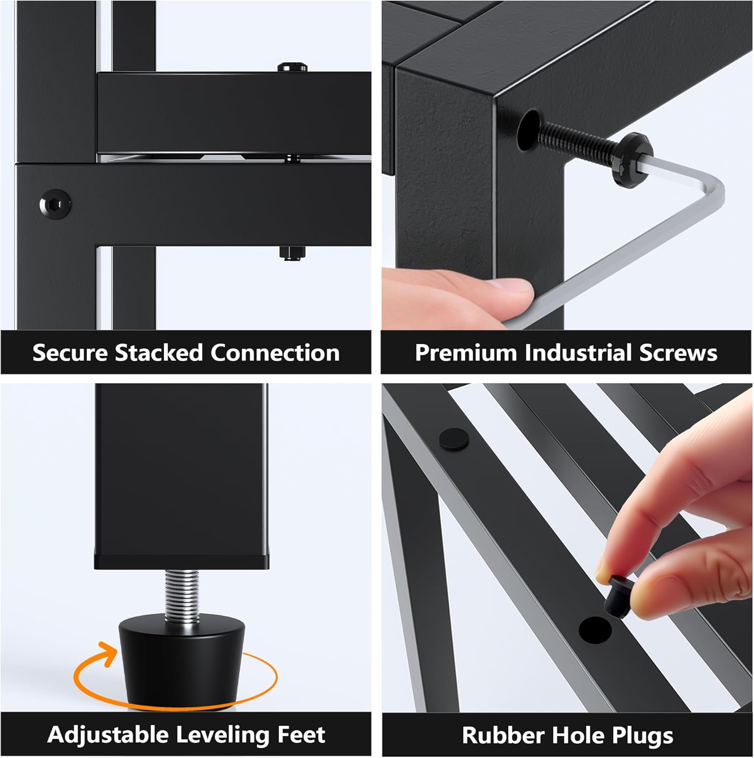 Plant Stand Indoor Outdoor,3 Tier Ladder Metal Plant Stands Riser,Heavy Duty Wrought Iron Plant Shelves for Multi Large Pots,Black Tiered Flower Display Holder for Living Room,Patio,Balcony