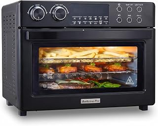 28QT Air Fryer Toaster Oven Combo, Large 12-in-1 Convection Countertop Oven, Jet Black
