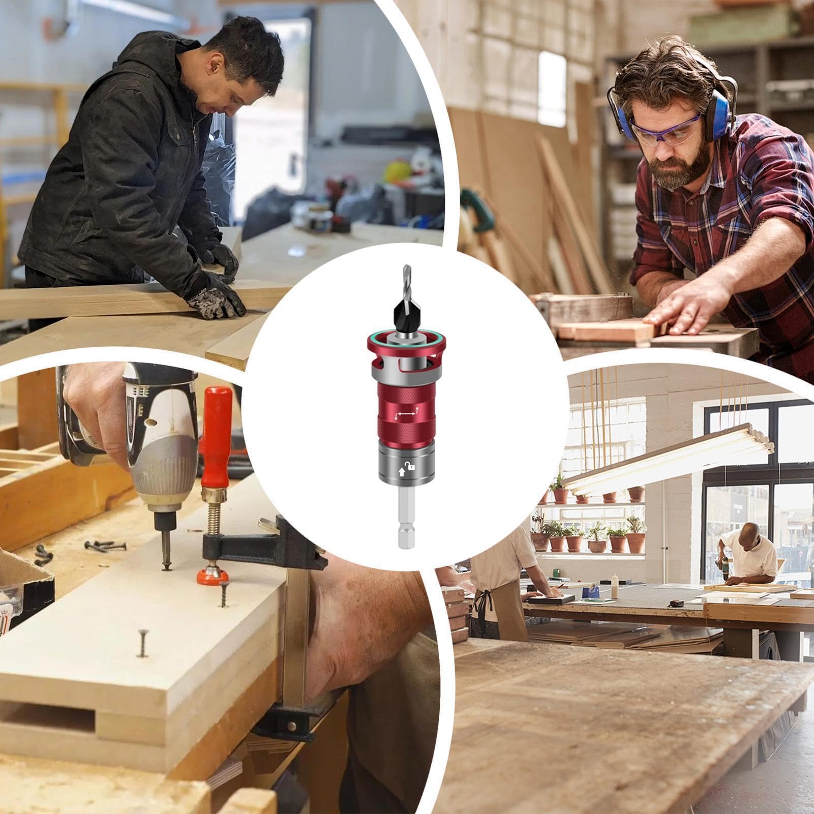Mèche fraisée pour bois, 7 pièces, butée de profondeur pour le travail du bois
