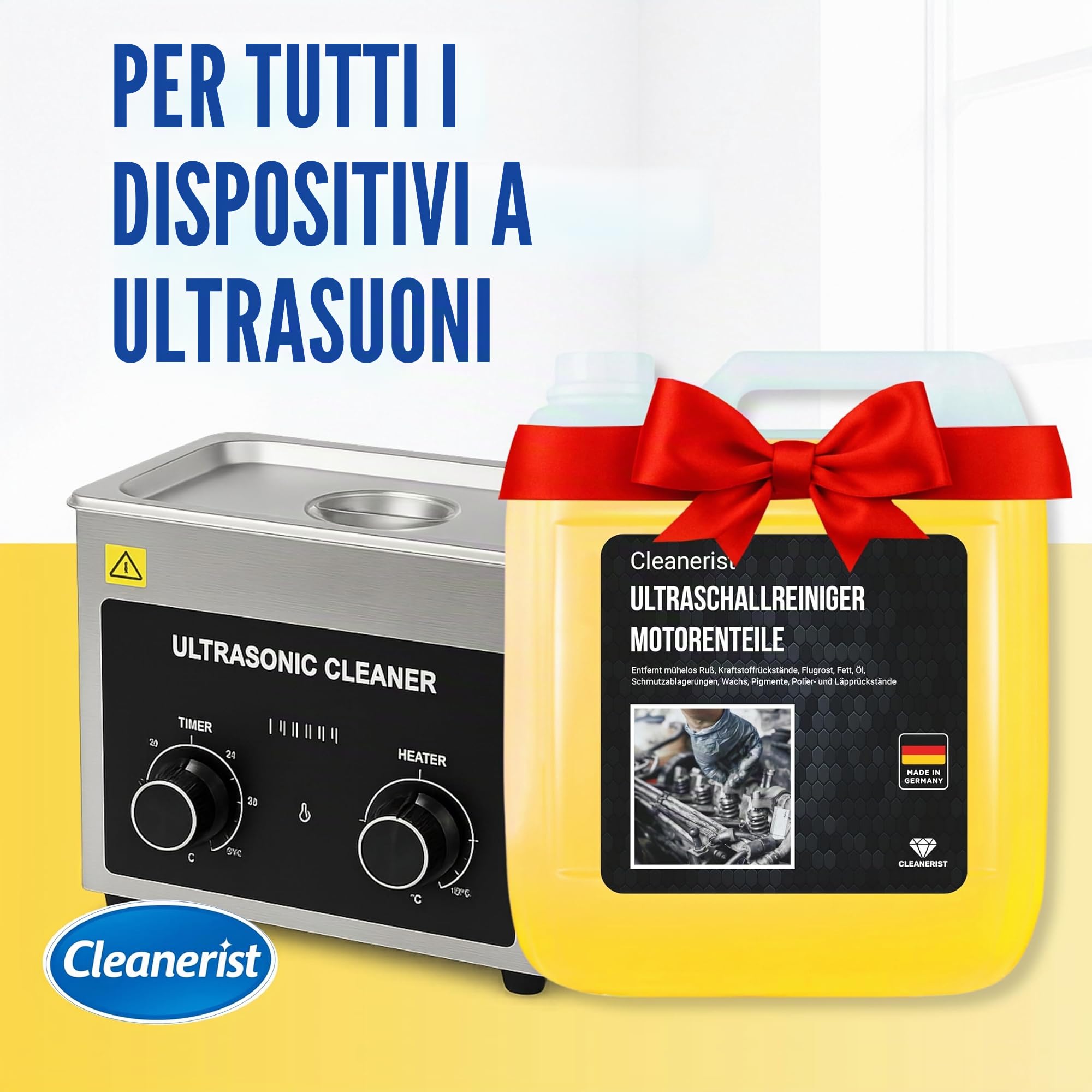 Die Seifenblase Detergente ad ultrasuoni concentrato (1:10) per officina, parti del motore e carburatore – rimuove grasso, olio e sporco – anche per guarnizioni, pistoni, valvole, iniettori