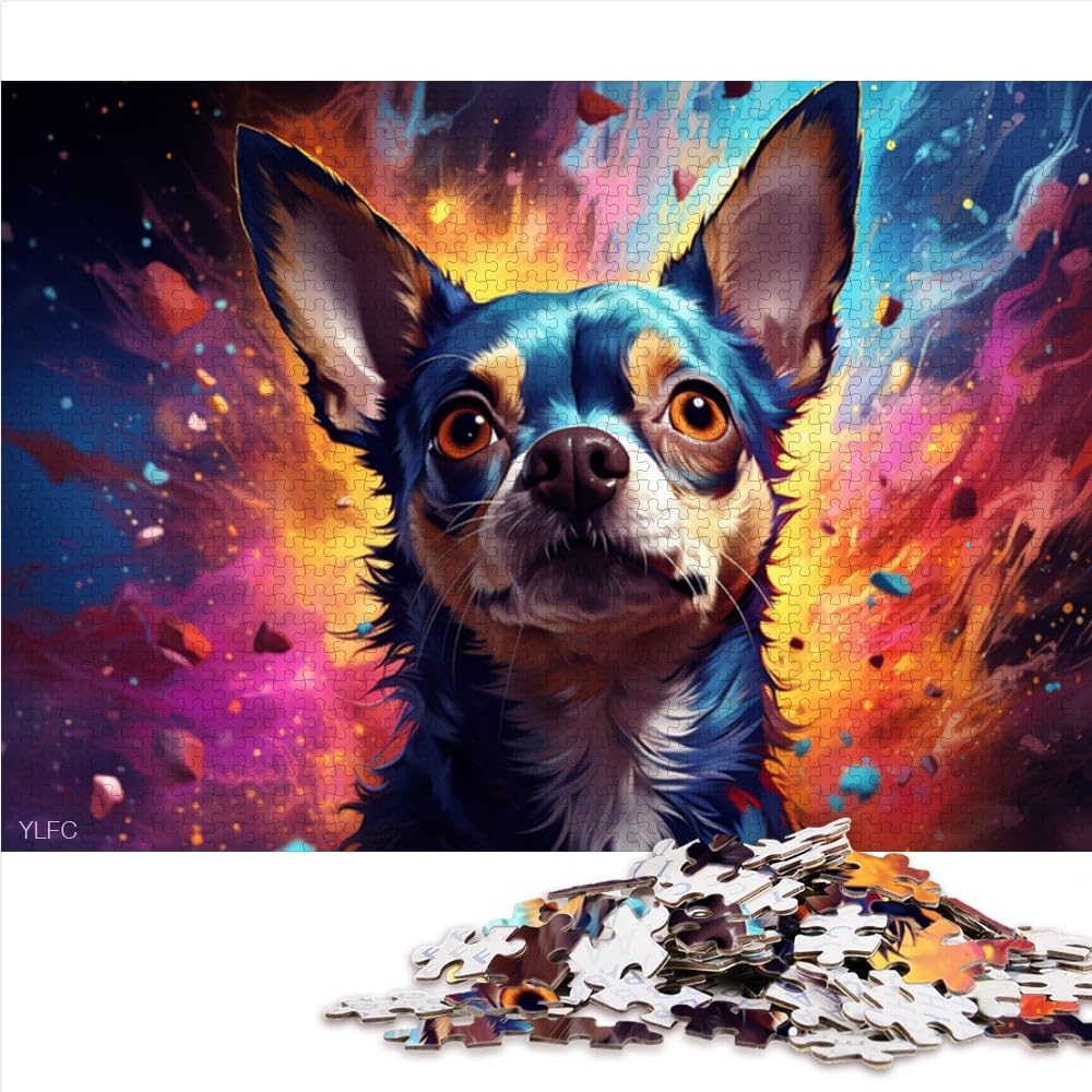 Puzzle 2000 pièces pour Adultes, Puzzle éducatif et éducatif, Chien Chihuahua étoilé, Cadeaux de Noël, 27,56 po x 39,37 po, pour Adolescents de 14 Ans et Plus