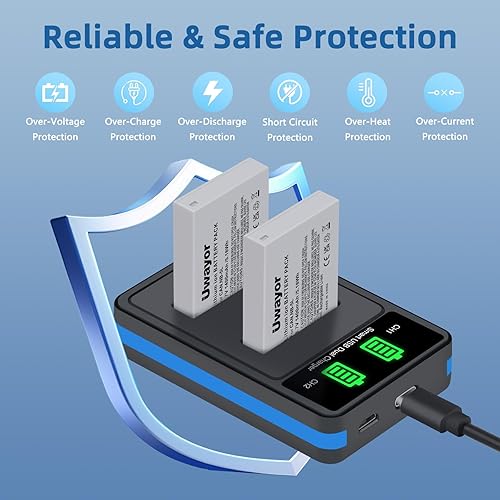 Miniatura 5 de Paquete de 2 baterías NB-5L y cargador dual para Canon Powershot S100, S110, SD700IS, SD790IS, SD850IS, SD870IS, SD880IS, SD890IS, SD900IS, SD950IS,