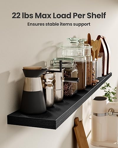 Miniatura 32 de Amada - 3 juegos de estantes flotantes invisibles montados en la pared, estantes modernos de almacenamiento de madera sintética con acabado mate